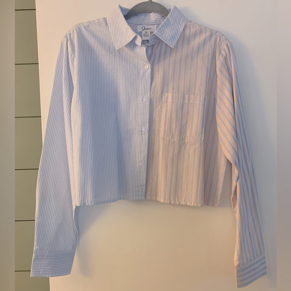 Japna Long Sleeve Crop Button Down